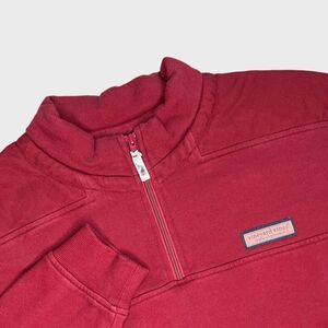 Vineyard Vines 1/4 Zip Mockneck Golf Sweater Men Size L Red Vine Cotton